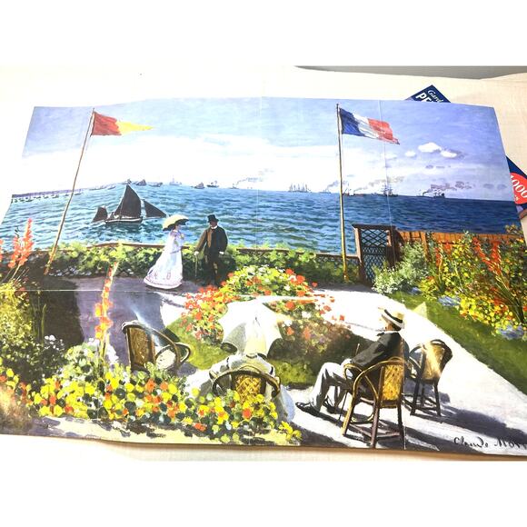 Claude Monet Painting Puzzle Garden At Sainte-Adresse 1000 Piece Puzzle - Picture 2 of 3